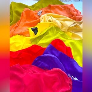 Colorful Silk Blouses Collection 8 blouses size S/M